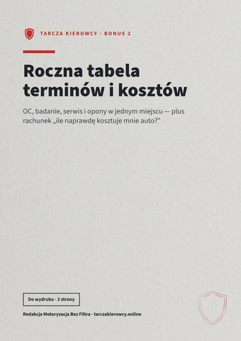 Okładka bonusu „Roczna tabela terminów i kosztów”